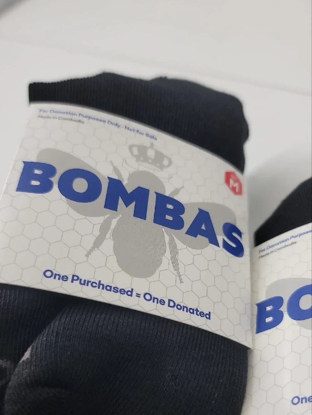 Bombas Set Of 2 Pairs Black Crew Socks Size Medium